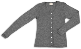 Engel Natur - Dames Cardigan in biologische merinowol - Schiefer anthraciet -  op voorraad in 34/36 of 38/40