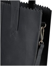 MYOMY - My Paper Bag Deluxe Office Laptop bag / Shopper /  grotere handtas met rits - Off black (zwart)