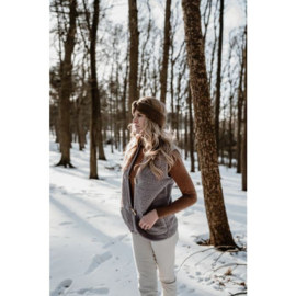 Alwero - Unisex Bodywarmer vest in wol - Alpen, adult  - Lilly Lila - XS / M / L 