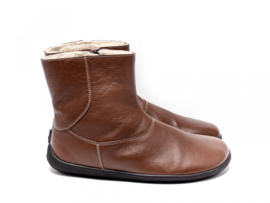 BeLenka - Barefoot Bottines gevoerd met merinowol, dames - Polar - Bruin - Maat 37 = Laatste! 