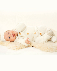 Disana - Onesie Overall in gebreide merinowol - Natural