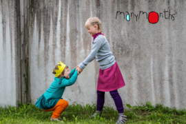 Manymonths - Princess skirt Rok in merinowol - Frosted Berry in maat Conqueror (3 tem 5 jaar) = Laatste in deze kleur