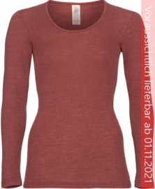 Engel Natur - Dames Longsleeve wol zijde - Copper in 34/36, 38/40, 42/44, 46/48. Ontbrekende maten kunnen worden bij besteld.