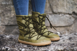 BeLenka - Barefoot Winter SnowBoots - model Snowfox, thermozool - Groen in maat 41