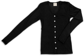 Engel Natur - Dames Cardigan in bio merinowol met zijde - Zwart -  op voorraad in 34/36, 38/40, 42/44 of 46/48