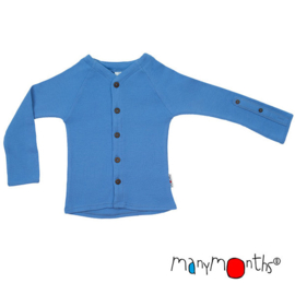 Manymonths - Cardigan met aanpasbare mouwen - merinowol - Provence Blue - meegroei maat Charmer (3 tem 6 a 9 maanden)