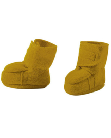 Disana - Booties in gekookte wol - Gold  in maat 1 (4 tem 8 maanden)