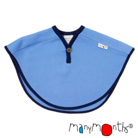 Manymonths - Multi Cape in zachte merino wol ribstof, groeit mee van babyleeftijd tot en met +/- 5 jaar - Provence Blue