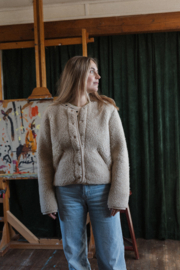 Alwero - Vest in wol met lange mouwen - Tybs light - kleur Sand Brown - maat S of M