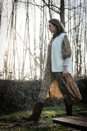 Alwero - Bodywarmer dames vest in wol - Folker - Beige - maat M of L (Valt iets smaller)