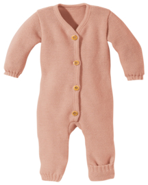 Disana - Onesie Overall in gebreide merinowol - Rose