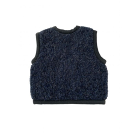 Alwero - Bodywarmer vest in echte wol - Alpen Junior - Dark blue - maat 80/86, 92/98, 116/122, 140/146