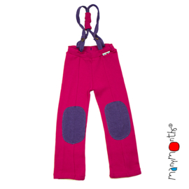 Manymonths - Hazel pants Salopette / Broek met afneembare riemen in merino wol - Lilac Rose - meegroei maat Adventurer (80-92/98)