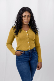 Engel Natur - Dames Cardigan in biologische merinowol - Safran -op voorraad in 38/40, of 46/48