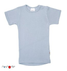Manymonths - Short sleeve T-shirt Wol, meegroei maat Enthusiast (8 tem 10 jaar) - Bright Silver