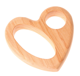 AL GESCHONKEN - Grimm's - Grijpspeelgoed hartjesvorm in zacht natuurlijk hout