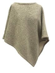 Alwero - Unisex Poncho in merino wol - Ana Buckle - Sand - One size