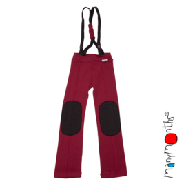 Manymonths - Hazel pants Salopette / Broek met afneembare riemen in merino wol - Raspberry Red - meegroei maat Charmer-Explorer (3 tem 12 à 18 maanden)