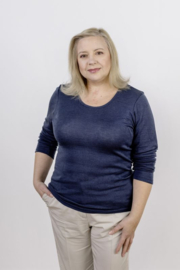 Engel Natur - Dames Longsleeve in bio merinowol met zijde - Navy - op voorraad in 34/36, 38/40, 42/44 of 46/48