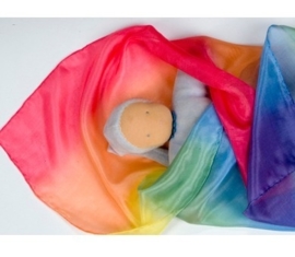 Sarah's Silks - Mini speelzijde 52x52 cm, regenboogkleuren - 85023