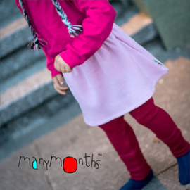 Manymonths - Princess skirt Rok in merinowol - Frosted Berry in maat Conqueror (3 tem 5 jaar) = Laatste in deze kleur