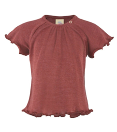 GEBOORTELIJST HELLEN & BART  - Engel Natur - T-shirt  in wolzijde, kleur copper - maat 74/80