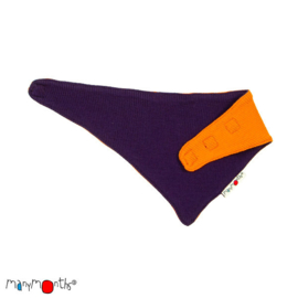 Manymonths - Bandana sjaaltje in wol - Omkeerbaar Majestic Plum / Saffron Yellow