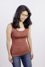 Engel Natur - Dames Mouwloos hemd in bio wol zijde - Copper -  op voorraad in 34/36, 38/40, 42/44 of 46/48 - Ontbrekende maten kunnen worden bij besteld.