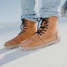 BeLenka - Barefoot Winter Boots, gevoerd met merinowol, unisex - Winter Neo - Cognac - Maat 38 (valt beetje kleiner)