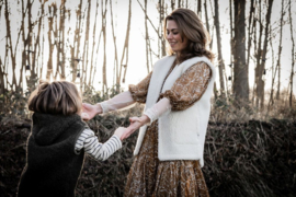 Alwero - Bodywarmer dames vest in wol - Folker - Beige - maat M of L (Valt iets smaller)