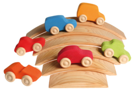 Grimm's - Gekleurde houten auto's, 6 stuks - 09310
