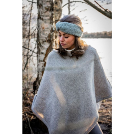 Alwero - Unisex Poncho in merino wol - Ana Buckle - Stone - One size