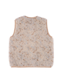 Alwero - Unisex Bodywarmer fijn vestje in wol - Tyb light - Beige multi - S