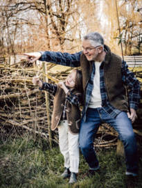 Alwero - Unisex Bodywarmer vest in wol met rits en zakken - Rudi - Zwart - in maat L, XL of 2XL