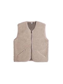 Alwero - Bodywarmer vest in wol met rits - Light Pos , adult - Sand brown - S