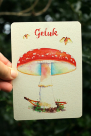 Postkaart - Vliegenzwam - Geluk - Tanja Hilgers