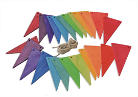 Grimm's - Houten vlaggenlijn, regenboogkleuren - 70245