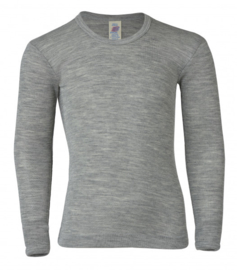 Engel Natur - Longsleeve wol zijde - Licht grijs melange in 92, 104, 116, 128, 140, 152, 164. Ontbrekende maten kunnen worden bij besteld