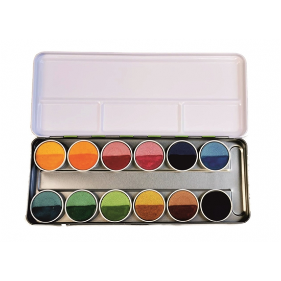 Okonorm - Verfdoos waterverf - 12 kleuren