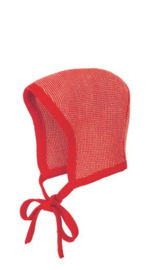 Disana - Bonnet muts in gebreide wol - Rood Roze melange in maat 0 (36-40 cm)