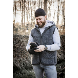 Alwero - Unisex Bodywarmer vest met kap in wol - Everest - Anthraciet - XS / S / M / L /  XL / 2XL