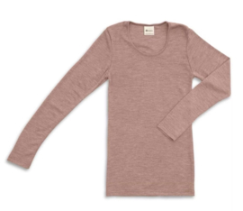 Engel Natur - Dames Longsleeve wol zijde - Dusty Rose -  op voorraad in 34/36, 38/40, 42/44 of 46/48. Ontbrekende maten kunnen worden bij besteld
