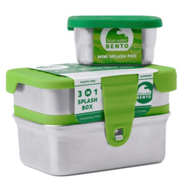 Blue Water Bento - Lunchbox Eco Splash box - lekvrij -  3-in-1