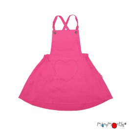 ManyMonths - Eco Hempies Heart Pocket Dress/Skirt, Rok en jurk in één, Meegroei maat Adventurer (80 tem 98) en Conqueror (98 tem 110) - Berry