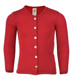 Engel Natur - Cardigan kind, merinowol met zijde -  Rood in 128 = Laatste in deze kleur