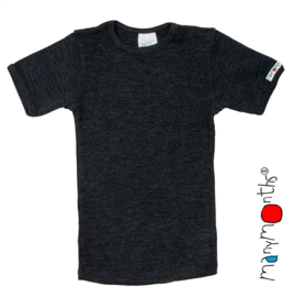Manymonths - Short sleeve T-shirt Wol, meegroei maat Adventurer of Enthusiast - Foggy Black