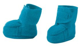 Disana - Booties in gekookte wol - Blauw in maat 1 (4 tem 8 maanden) en maat 2 (8 tem 12 maanden)