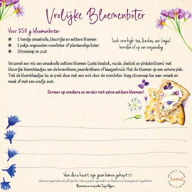 Postkaart - Set van 6 kaarten met Bloemen Recepten en 18 stickers - Tanja Hilgers