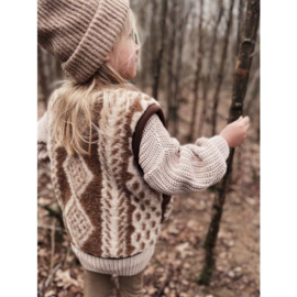 Alwero - Bodywarmer vest in echte wol - Alpen Junior - Aran - 80/86, 92/98, 104/110, 116/122, 128/134, 140/146