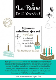 La Reine - Mini bijenwaskaarsen kit: maak zelf je verjaardagskaarsjes